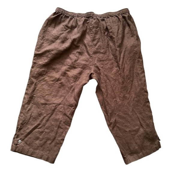 Lot Of 2 Silhouettes Linen Cropped Pull On Pants Womens Plus Size 3X Black Brown - Picture 3 of 16